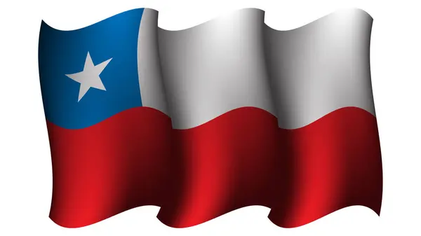 Chile Waving Flag Design Vector Illustration Suitable Element Poster Design — Stock Vector