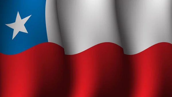 Chile Sventolando Bandiera Sfondo Disegno Vettoriale Illustrazione Adatto Progettazione Poster — Vettoriale Stock