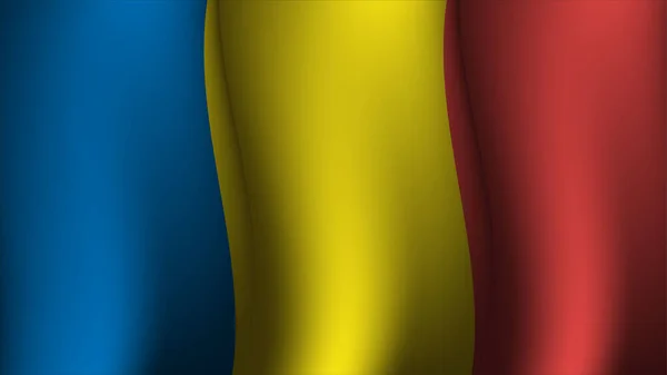 Romania Zwaaien Vlag Achtergrond Ontwerp Vector Illustratie Geschikt Voor Poster — Stockvector