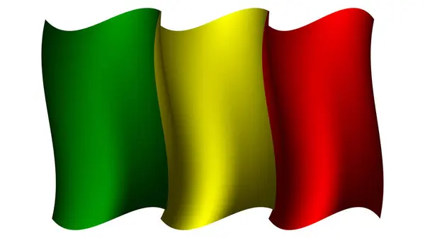 Mali Viftande Flagga Design Vektor Illustration Lämplig För Element Affisch — Stock vektor