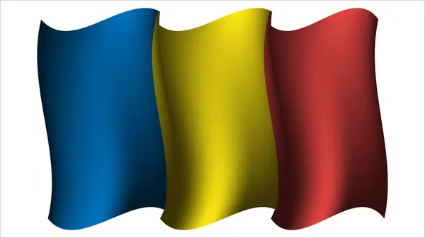 Romania Viftande Flagga Design Vektor Illustration Lämplig För Element Affisch — Stock vektor