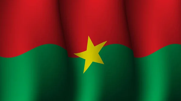 Burkina Faso Agitant Drapeau Arrière Plan Design Illustration Vectorielle Appropriée — Image vectorielle