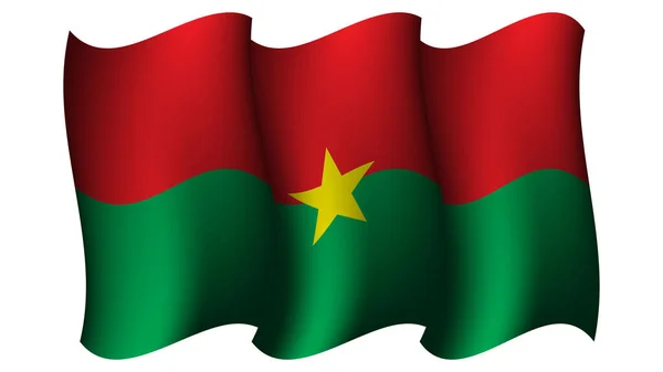 Burkina Faso Ondeando Bandera Diseño Vectorial Ilustración Adecuada Para Elemento — Archivo Imágenes Vectoriales