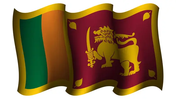 Sri Lanka Ondeando Bandera Diseño Vector Ilustración Adecuada Para Elemento — Archivo Imágenes Vectoriales