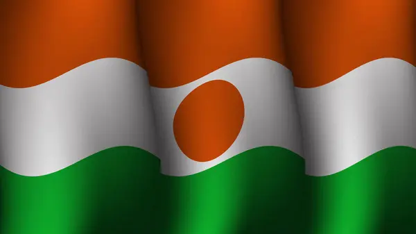 Niger Ondeando Bandera Fondo Diseño Vector Ilustración Adecuada Para Diseño — Vector de stock