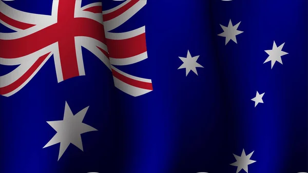 Australia Sventolando Bandiera Sfondo Disegno Vettoriale Illustrazione Adatto Poster Design — Vettoriale Stock