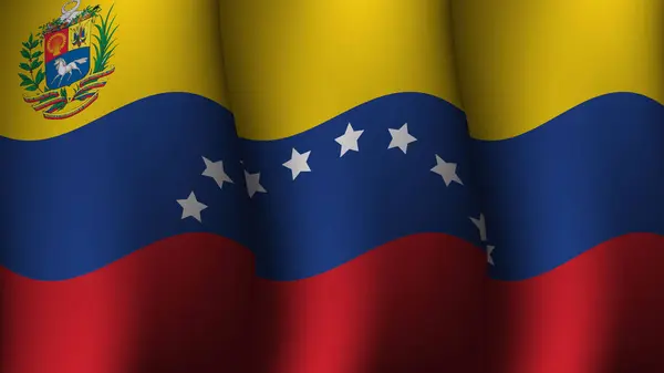 Венесуельський Махаючий Прапор Дизайн Фону Векторні Ілюстрації Придатні Дизайну Плакатів — стоковий вектор
