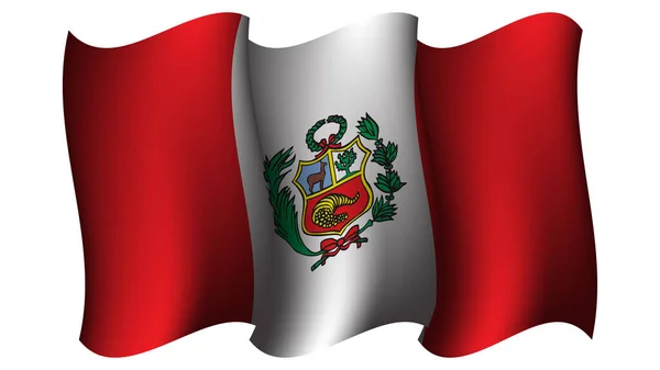 Peru Махаючий Прапор Дизайн Векторні Ілюстрації Придатні Елемента Плакаті Дизайн — стоковий вектор