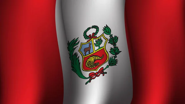Peru Schwenken Flagge Hintergrund Design Vektor Illustration Geeignet Für Plakatgestaltung — Stockvektor