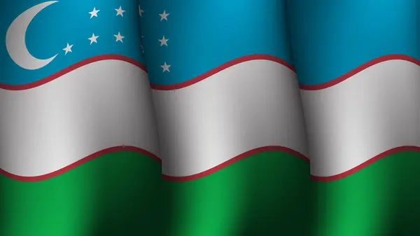 Uzbekistan Agitant Drapeau Arrière Plan Conception Illustration Vectorielle Approprié Pour — Image vectorielle