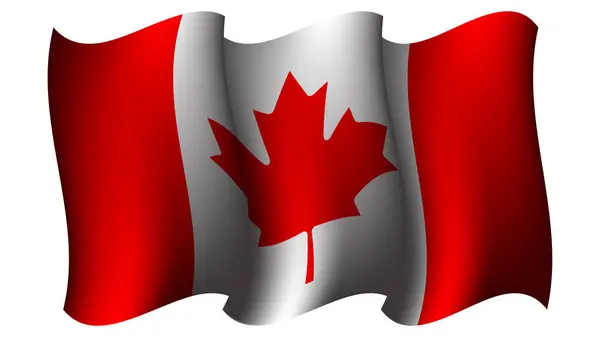 Канада Размахивая Флагом Дизайн Векторной Иллюстрации Подходит Элемента Дизайн Плаката — стоковый вектор