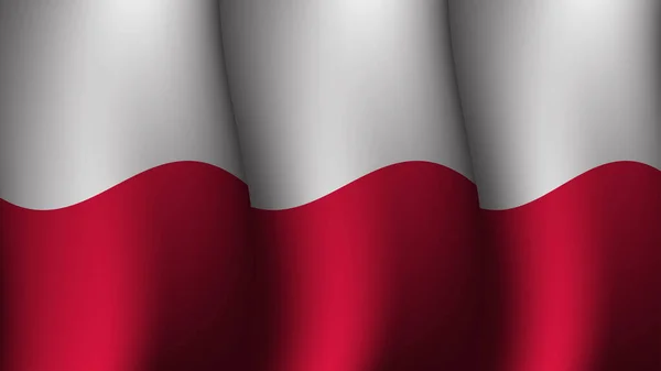 ポーランド振るフラグ背景デザインベクターイラスト ポーランドの休日 国民の独立記念日に関するポスターデザインに適しています — ストックベクタ