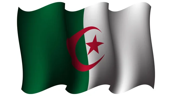 Algeria Sventola Bandiera Disegno Vettoriale Illustrazione Adatta Elemento Disegno Poster — Vettoriale Stock