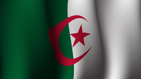 Algeria Agitant Drapeau Arrière Plan Conception Illustration Vectorielle Approprié Pour — Image vectorielle