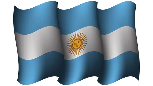 Argentina Viftande Flagga Design Vektor Illustration Lämplig För Element Affisch — Stock vektor