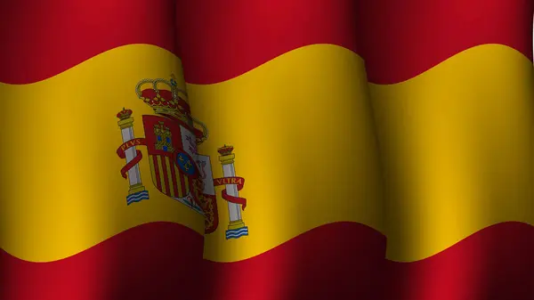 España Ondeando Bandera Fondo Diseño Vector Ilustración Adecuado Para Diseño — Vector de stock