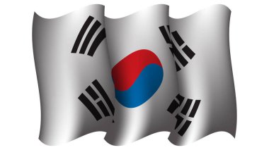 Poster tasarımı, şablon ve sosyal medya postası tasarımı için uygun olan Güney Kore bayrak tasarım vektör çizimi
