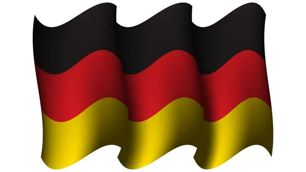 Alemanha Realista Acenando Bandeira Design Vetor Ilustração Adequado Para Elemento — Vetor de Stock
