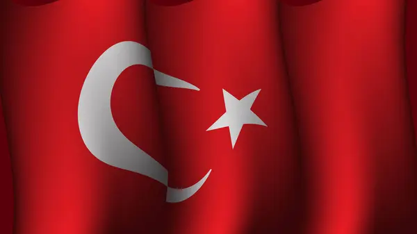 ターキー振るフラグ背景デザインベクターイラスト トルコの独立記念日のポスターデザインに適しています — ストックベクタ