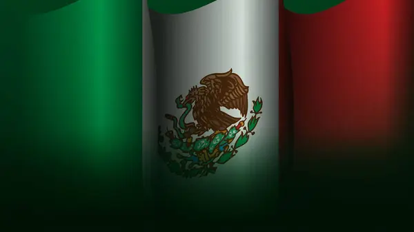 メキシコ振るフラグバックデザインベクターイラスト メキシコの独立記念日のポスターデザインに適しています — ストックベクタ