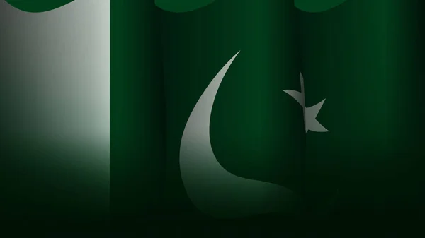 Pakistan Waving Flag Background Design Vector Illustration Suitable Poster Design — Stock Vector