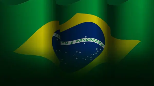 Brasilien Schwenken Flagge Hintergrund Design Vektor Illustration Geeignet Für Symbol — Stockvektor