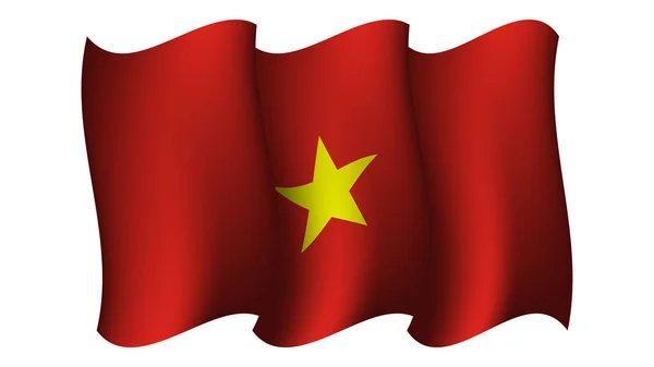 Vietnam Realistische Flaggenschwenken Design Vektor Illustration Geeignet Für Element Auf — Stockvektor