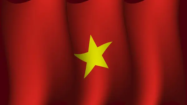 Vietnam Waving Flag Background Design Vector Illustration Suitable Poster Design — Stock Vector