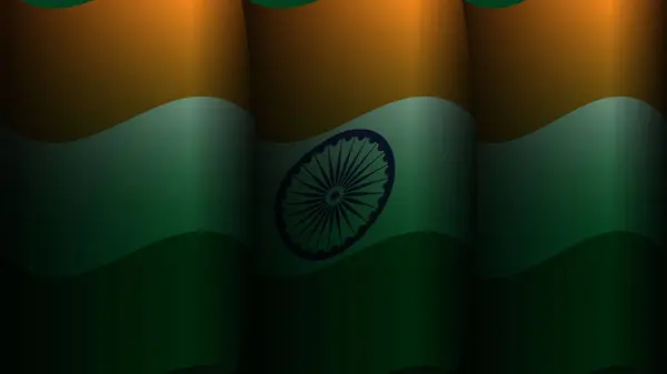 India Háttér Tervezés Koncepció Indiai Zászló Vektor Illusztráció Fekete Módban — Stock Vector