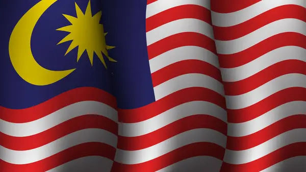 Malaysia Ondeando Bandera Fondo Diseño Vector Ilustración Adecuado Para Diseño — Archivo Imágenes Vectoriales