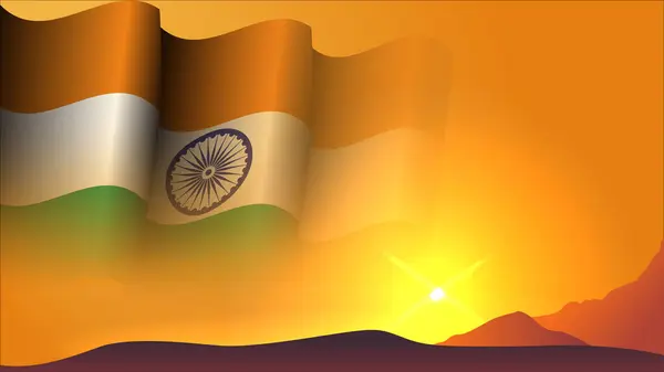 Ινδία Κυματίζει Σημαία Σχεδιασμό Φόντου Για Την Απεικόνιση Διάνυσμα Άποψη — Διανυσματικό Αρχείο