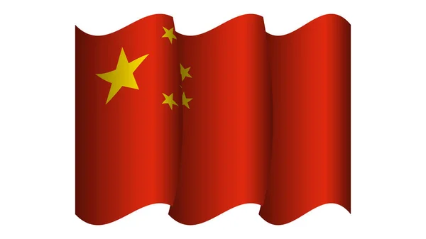 Realistische China Schwenken Flagge Design Vektor Illustration Geeignet Für Festtag — Stockvektor