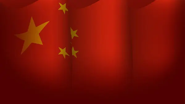 China Acenando Bandeira Fundo Conceito Vetor Ilustração Adequado Para Cartaz — Vetor de Stock