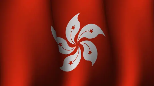 Гонконг Размахивая Флагом Дизайн Концепции Векторной Иллюстрации Подходит Плаката Праздник — стоковый вектор