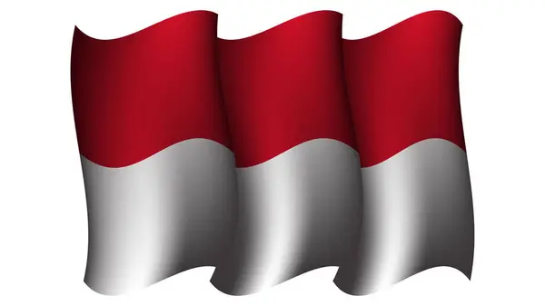 Monaco Waving Flag Design Vector Illustration Suitable Feast Day Moment — Stock Vector