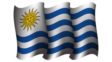 uruguay dalgalanan bayrak tasarımı vektör çizimi Uruguay 'da bayram günü veya olay posteri tasarımı için uygundur