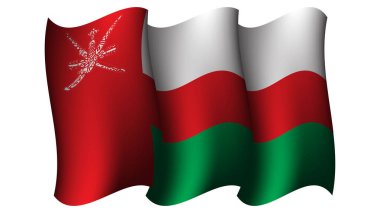 Umman, Umman 'da bayram günü veya olay posteri tasarımı için uygun bayrak tasarımı çizimi yapıyor.