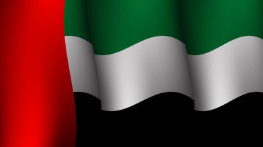 Birleşik Arap Emirlikleri, bayram, bayram günü veya Birleşik Arap Emirlikleri 'nin bağımsızlık gününde posterlere uygun bayrak tasarım konsepti illüstrasyonunu sallıyor.