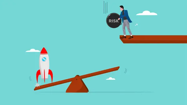 Взять Себя Высокие Риски Получить Успех Бизнесе Инвестор Рискует Аппетит — стоковый вектор