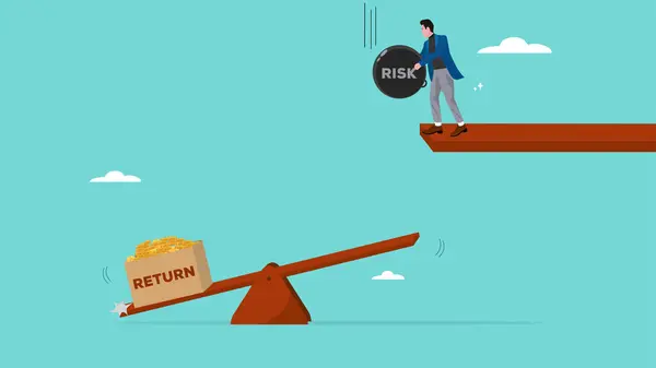 Większe Ryzyko Rozpoczęcia Udanej Ilustracji Biznesowej Apetyt Inwestora Ryzyko Aktywa — Wektor stockowy
