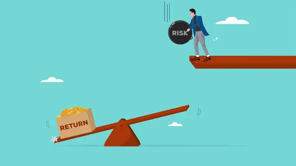 Высокий Риск Запуска Успешной Бизнес Иллюстрации Риск Аппетита Инвесторов Инвестиционного — стоковый вектор