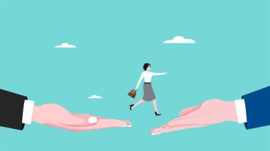 İş değiştirmek ya da yeni kariyer fırsatları için şirketten ayrılmak, kariyer ya da iyi bir gelecek için yeni fırsatlar denemek, iş kadını eski işadamının elinden yenisine atlıyor.