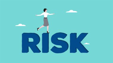 ticari risk yönetimi, borsa yatırım riskiyle başa çıkmak, iş veya yatırım zorluklarının üstesinden gelmek, profesyonel iş kadını ısrarla risk yazma sürecinden geçiyor
