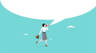 Büyük düşünce baloncuğu, büyük fikir ya da iş büyümesi ya da kariyer başarısı için çözüm, problem kavramı vektör ilüstrasyonunu düz tasarım tarzıyla çözmek için yenilik