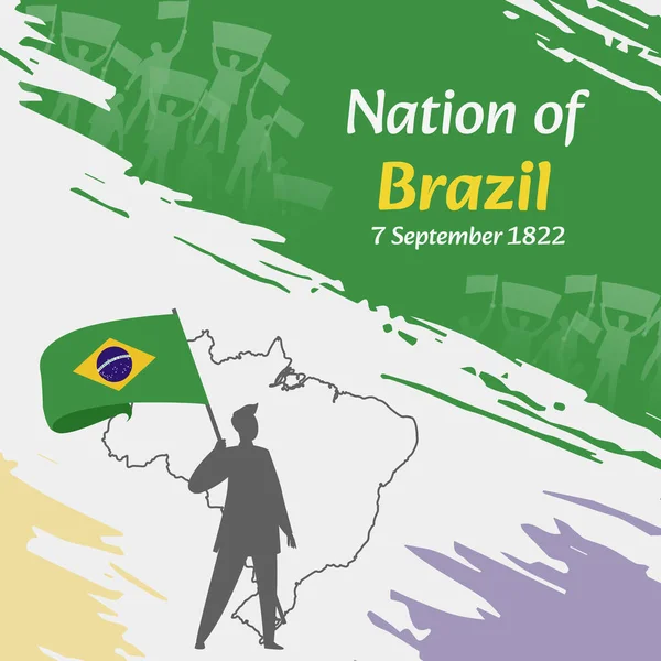 Βραζιλία Ημέρα Ανεξαρτησίας Post Design Σεπτεμβρίου Την Ημέρα Που Βραζιλιάνοι — Διανυσματικό Αρχείο