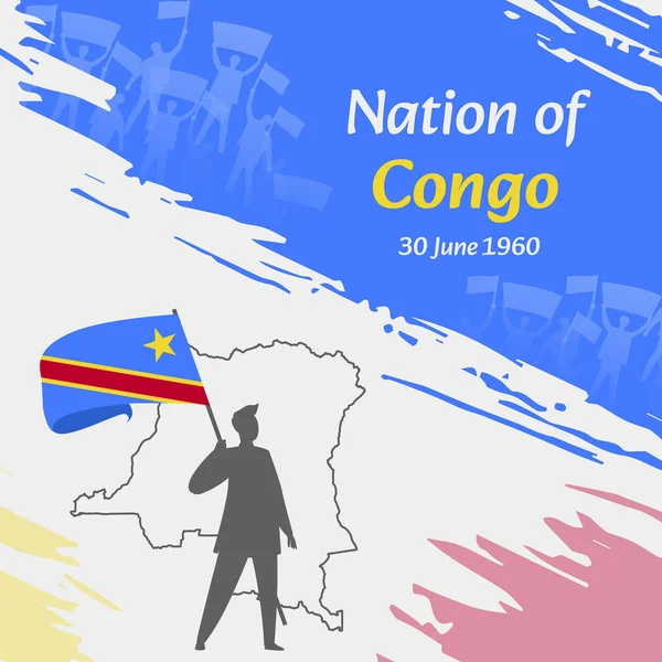 Kongo Independence Day Post Design Června Den Kdy Konžané Osvobodili — Stockový vektor