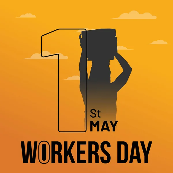 stock vector International Workers' Day Special Social Media Post Design. May 1st is the Day for Awareness About Labor Rights. Creative Unique Silhouette Design Concepts.