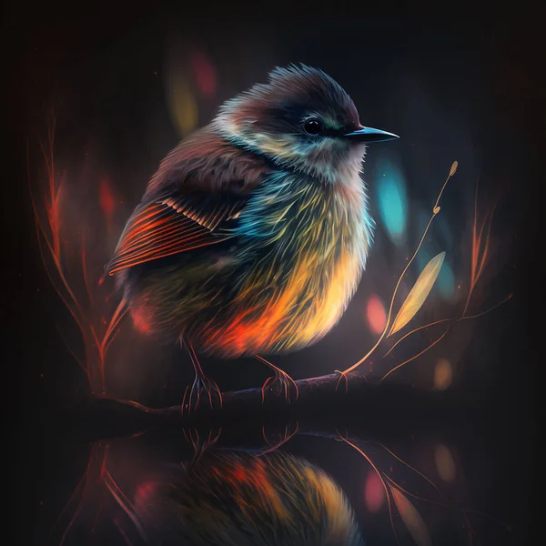 A bird on the crystal smokey brush lighting effect