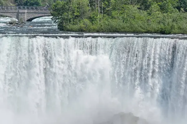 stock image Niagara Falls Town, ON, Canada - May 30, 2015: View at the American part of Niagara Falls