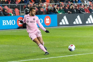 Toronto, ON, Kanada - Maç 18, 2023: Toronto FC (Kanada) ve Inter Miami FC (ABD) arasında Toronto, Kanada 'da oynanan maçta Inter Maimi FC' den Corentin Jean # 14 forvet. MLS Düzenli Sezonu.
